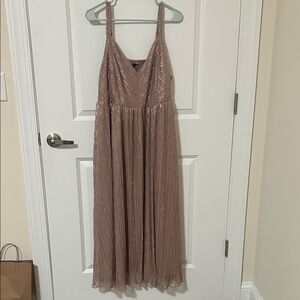 Torrid Shimmering Rose Gold Midi Dress